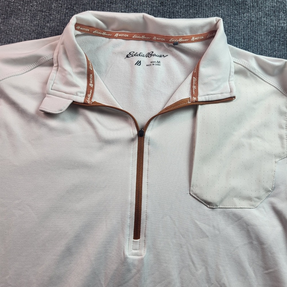 Eddie Bauer Motion Mens Medium Long Sleeve 1/4‎ Zip Freedry Pullover Shirt